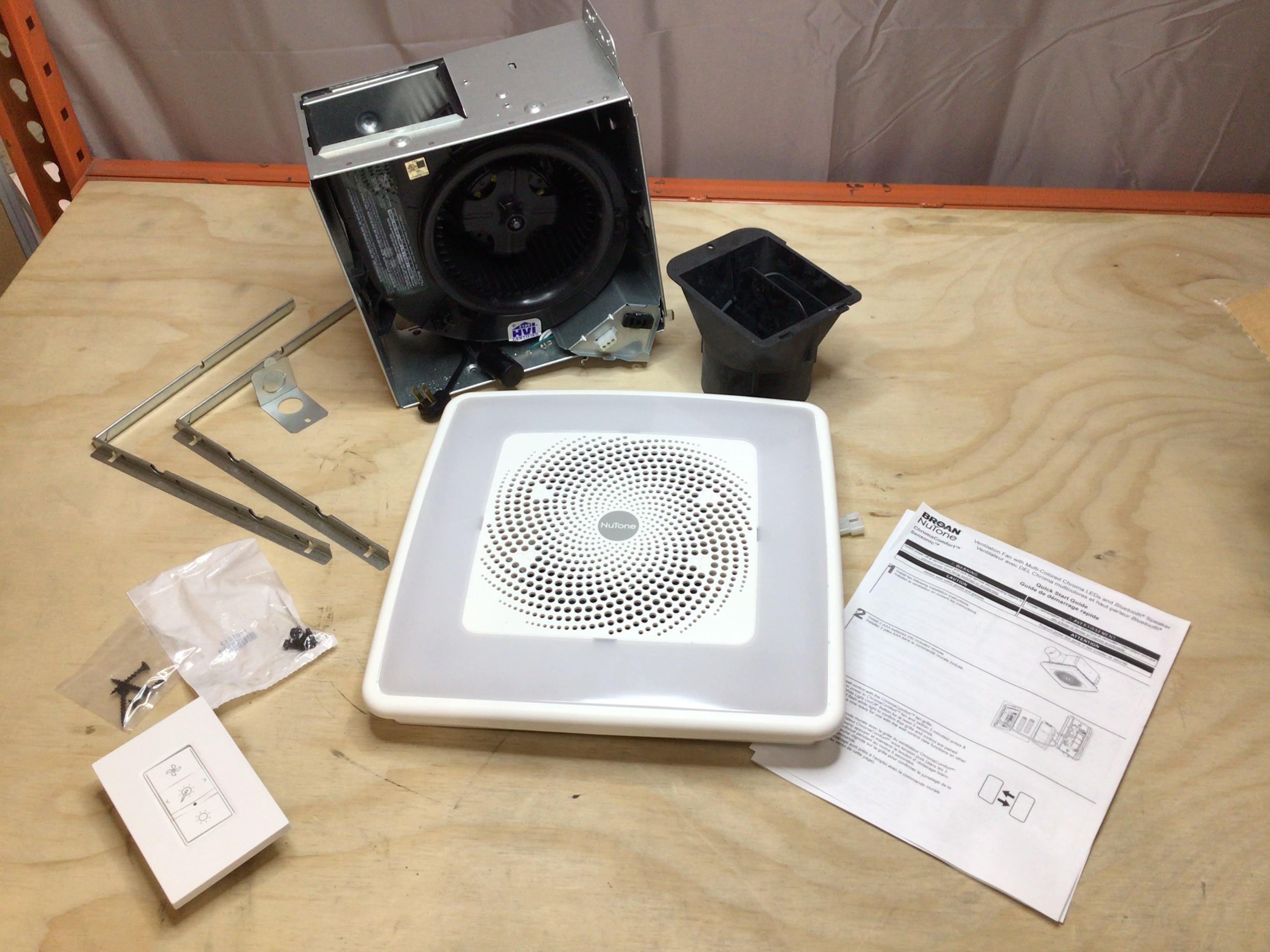 NuTone SPKN110RGBL Chromacomfort Ceiling Bath Fan *FOR PARTS ONLY / NOT WORKING* (8106380034286)